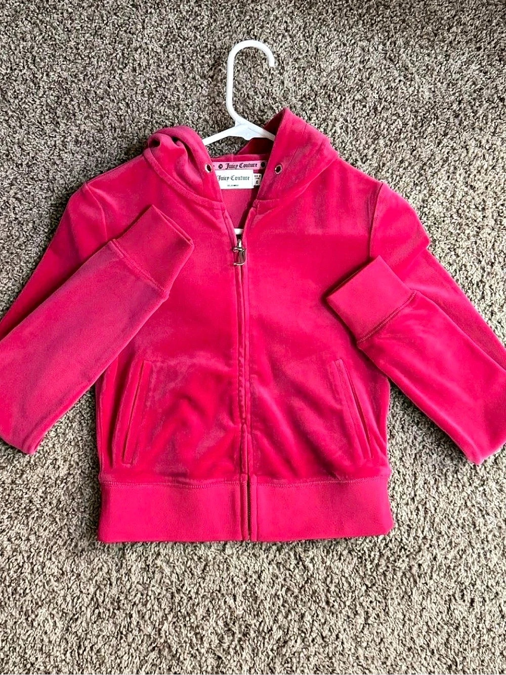 Juicy Couture Bling Velour Zip Hoodie Pink